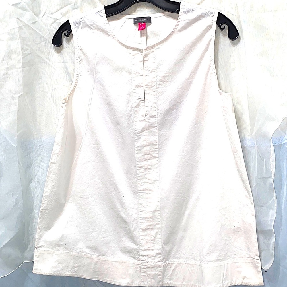 VINCE CAMUTO WHITE COTTON/ELASTANE TANK SZ PS
